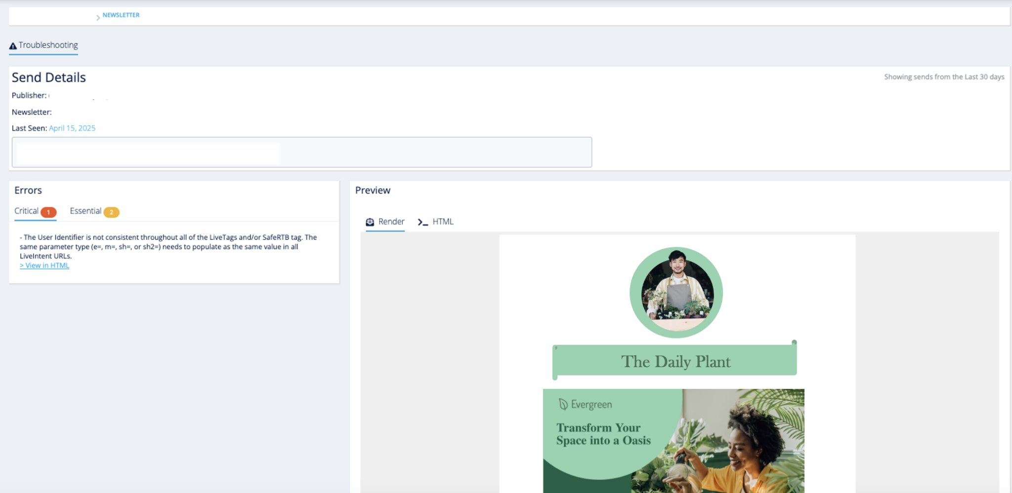 Newsletter Diagnostic Tool - LiveIntent Knowledge Base